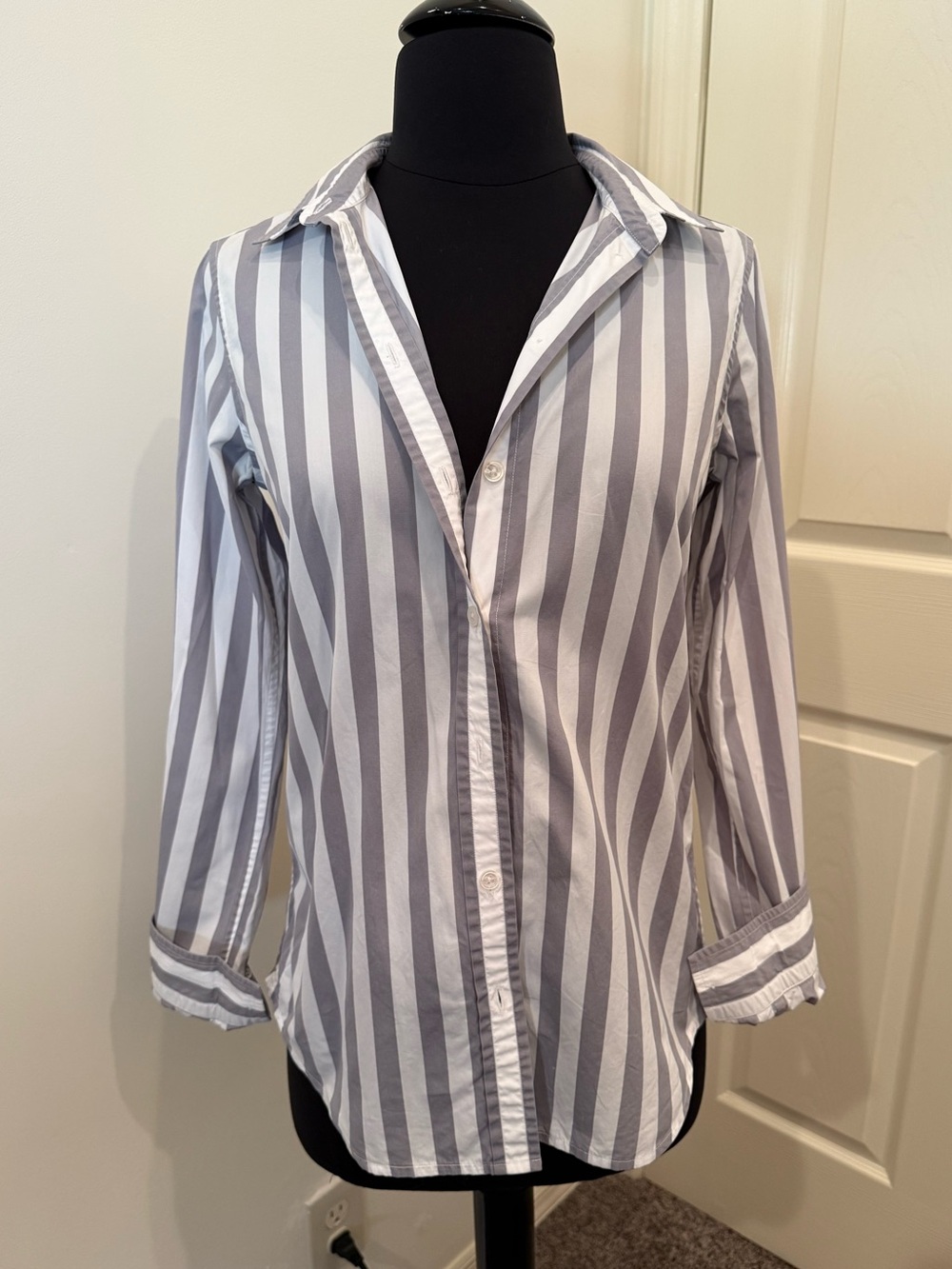 MARC JACOBS Vintage Gray White Striped Button Down Shirt Sz 2 $650